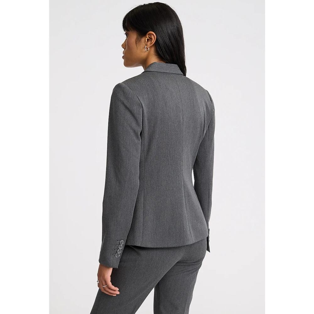 Express Editor One Button Grey Fitted Blazer Size… - image 2